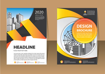 Business abstract vector template. Brochure design, cover modern layout, annual report, poster, flyer in A4 with colorful triangles, geometric shapes for tech, science, market with light background
