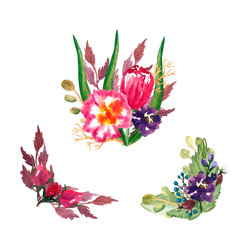 watercolor painted flowers