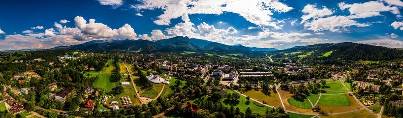 Fototapeta na wymiar Zakopane Tatry Olcza panorama z drona