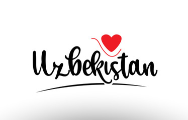 Uzbekistan country text typography logo icon design