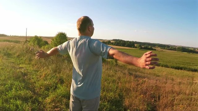 Man enjoying the beautiful nature