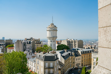 Fototapeta na wymiar Afternoon aerial view of cityscape from Basilica of the Sacred Heart of Paris