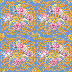 Golden baroque rich luxury vector pattern