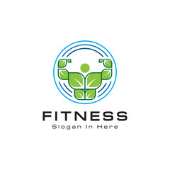Gymnastic fitness logo template design