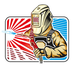 welder logo color vector
