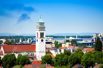 Fototapeta premium Beautiful Basel cityscape panorama in summer, Switzerland