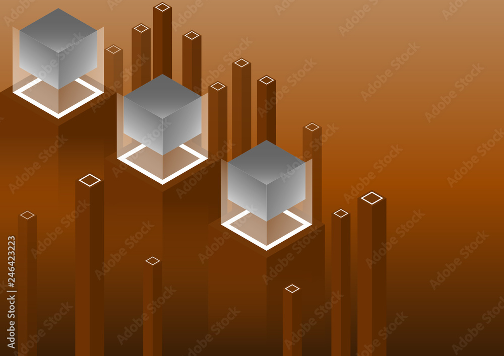 Aufkleber isometric geometric pattern, bright vertical blocks and cubes. perfect background for your design pr
