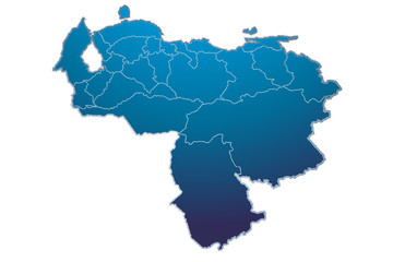 Mapa azul de Venezuela. © Gabrieuskal