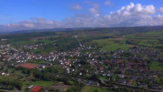 Hermitage with Funerary Chapel for John of Bohemia near Kastel-Staadt with view across Saar Valley near Serrig, Rhineland-Palatinate, Germany, Europe