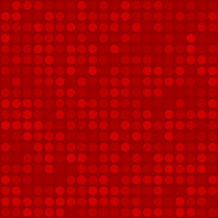 Abstract seamless pattern of small circles or pixels in red colors