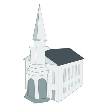 Church tall steeple