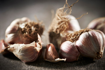 Garlic cloves with dramatic lights 