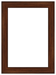 Brown wooden frame isolated on white background