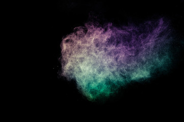 powder of Galaxy and Nebula color spreading for makeup artist or graphic design in black background