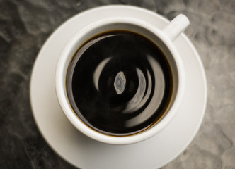 Top view from a drip coffee with wavy pattern