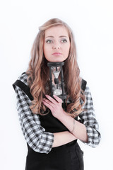 young women with the hourglass.isolated on a white