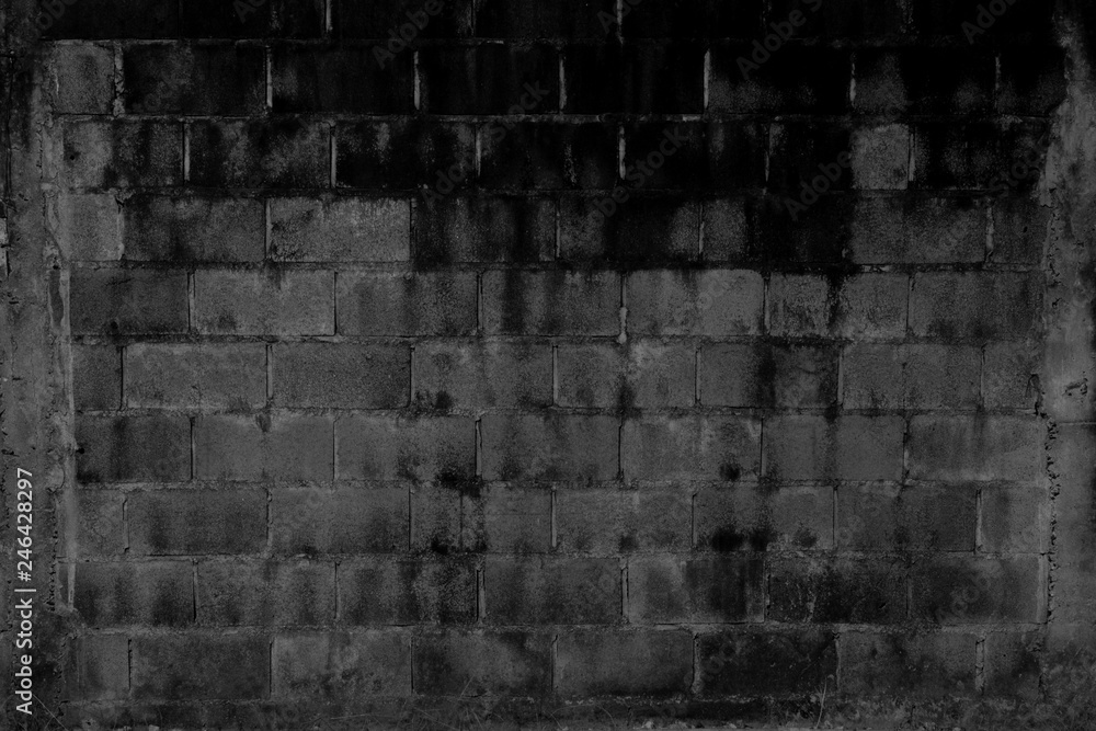 Wall mural texture of cement wall from brick with structure of pole beside.