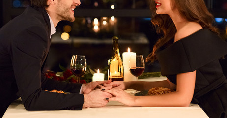 Romantic evening together concept