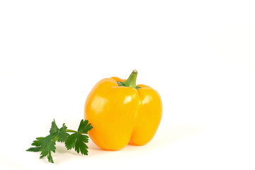 yellow sweet bell pepper .isolated on a white