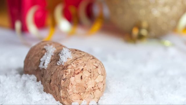 New Year concept with champagne cork