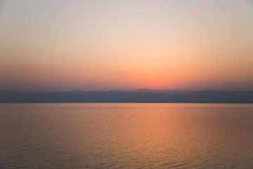 Naklejka na ściany i meble Sunset on the Dead Sea in Jordan