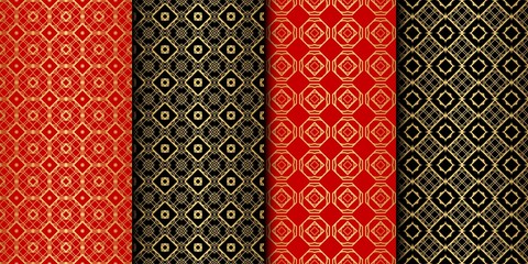 Set Of Geometric Ornament. Seamless Vector Pattern. Interior Decoration, Wallpaper, Invitation, Fashion Design.