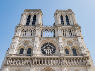 Fototapeta na wymiar Exterior view of the famous Notre-Dame de Paris