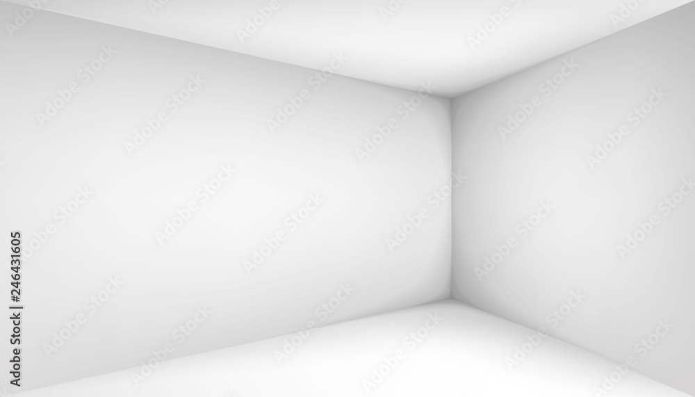Aufkleber empty white room. the inner space of the box. corner of light box with soft shadows. vector design i