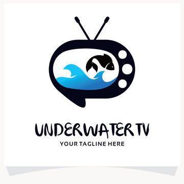 Underwater TV Logo Design Template Inspiration
