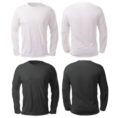 Black White Long Sleeved Shirt Design Template