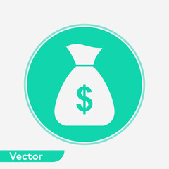 Money bag vector icon sign symbol