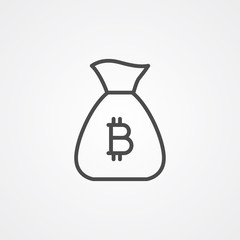 Money bag vector icon sign symbol