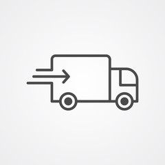 Delivery truck vector icon sign symbol