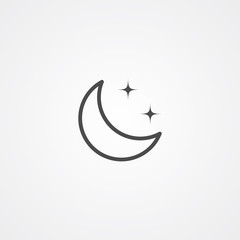 Half moon vector icon sign symbol