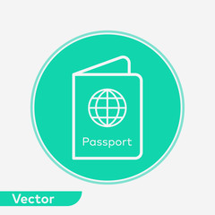 Passport vector icon sign symbol