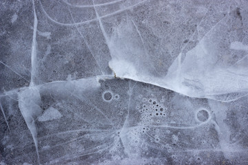 Texture: surface of the frozen water.