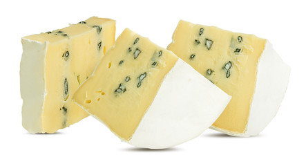 White mould cheese isolated on white background with clipping path