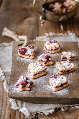Shortbread biscuits with cherry filling