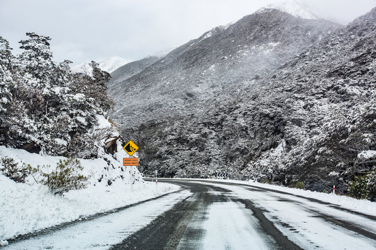 Driving Arthurs Pass, New Zealand