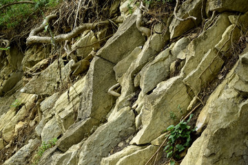 Texture of a rocky mountain. Close-up