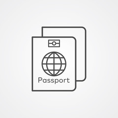 Passport vector icon sign symbol