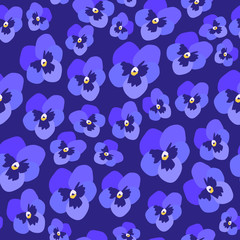 Pansy Flower Pattern. Endless Background. Seamless