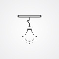Hanging light bulb vector icon sign symbol