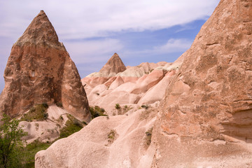 Fototapeta premium Sandstone formations in Cappadocia, Turkey. View of the Red Valley.