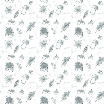 Autumn Leaves Inky Pattern