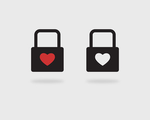 Padlocks with heart shaped keyholes