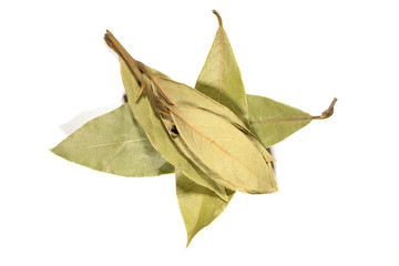 Fototapeta premium Dry bay leaves isolated on white