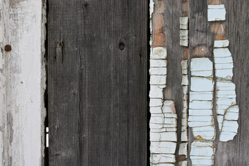 Texture of old faded wood. Three different boards. Abstract background.