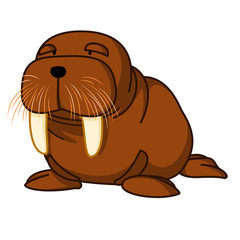 One big walrus in simple colors