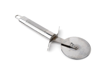Wheel cutter for pasta or dough isolated on white background. 